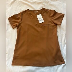 Mandala Scrubs - One Pocket Top - Camel - XS